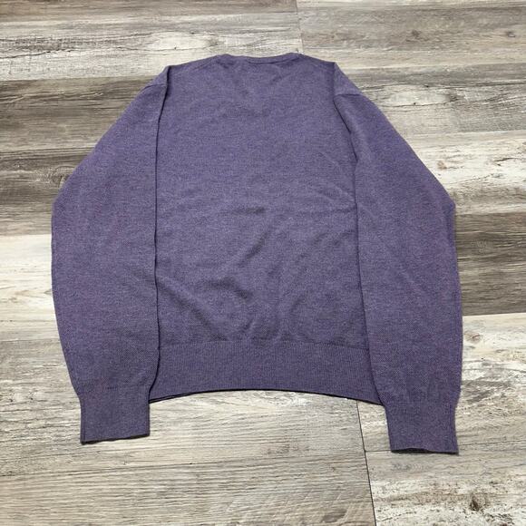 Vintage 90s Polo Ralph Lauren Purple Mens XL Mini Pony Cashmere Knit Sweater - Picture 3 of 10